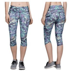 LULULEMON ATHLETICA Top Speed Crop in Iridescent Multi Size 6